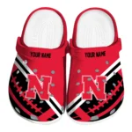 Nebraska Cornhuskers Clogs - Personalized Football Motif Red