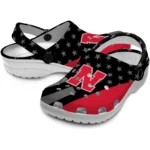 nebraska-cornhuskers-clog-stellar-stripes-theme-red-black-best-selling.webp