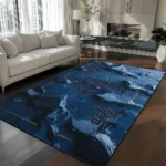 Nevada Wolf Pack Rug - Cracked Surface Design Blue