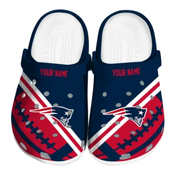 New England Patriots Clogs - Personalized Football Motif Blue