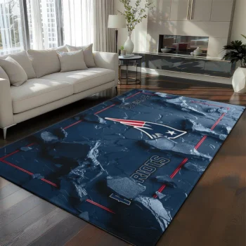 New England Patriots Rug - Cracked Surface Design Blue