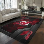 New Jersey Devils Rug - Hexagonal Grid Pattern Red