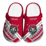 New Mexico Lobos Clogs - Customized Football Motif Red