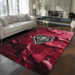 New Mexico Lobos Rug - Cracked Surface Design Red