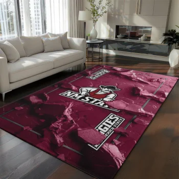 New Mexico State Aggies Rug - Cracked Surface Design Crimson