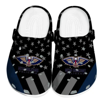 New Orleans Pelicans Clogs - Stellar Stripes Theme Navy Black