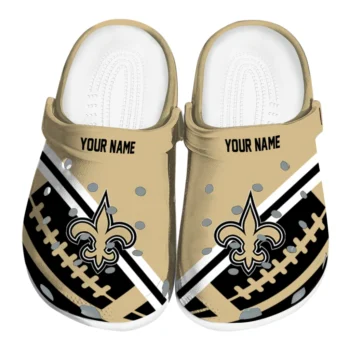 New Orleans Saints Clogs - Custom Football Motif Gold