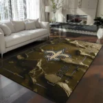 New Orleans Saints Rug - Cracked Surface Design Gold