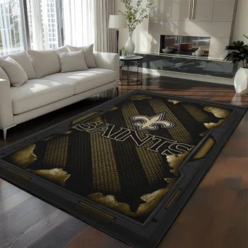 New Orleans Saints Rug - Torn Mesh Gold