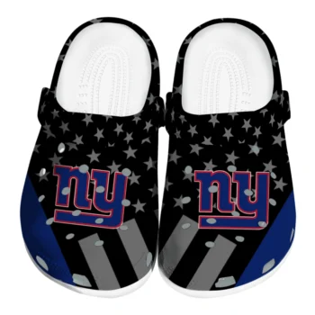 New York Giants Clogs - Stellar Stripes Theme Blue Black