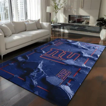 New York Giants Rug - Cracked Surface Design Blue