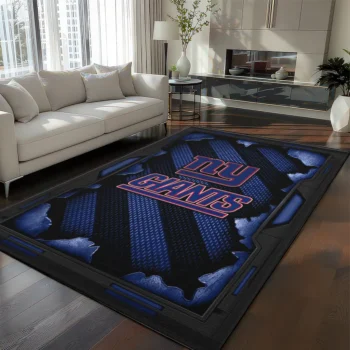 New York Giants Rug - Torn Mesh Blue