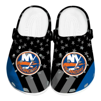 New York Islanders Clogs - Stellar Stripes Theme Blue Black