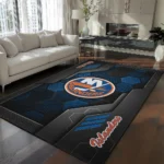 New York Islanders Rug - Hexagonal Grid Pattern Blue