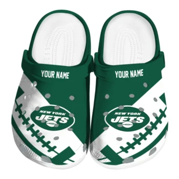 New York Jets Clogs - Personalized Football Motif Green