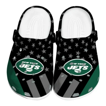 New York Jets Clogs - Stellar Stripes Theme Green Black