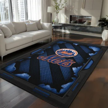 New York Mets Rug - Torn Mesh Blue