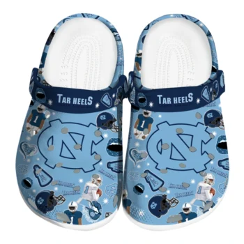 North Carolina Tar Heels Clogs - Football Icons Light Blue