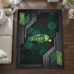 north-dakota-state-bison-rug-hexagonal-grid-pattern-green-best-selling.webp