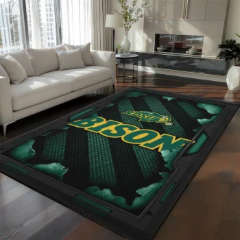 North Dakota State Bison Rug - Torn Mesh Green