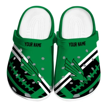 North Texas Mean Green Clogs - Customized Football Motif Green