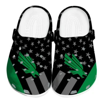 North Texas Mean Green Clogs - Stellar Stripes Theme Green Black