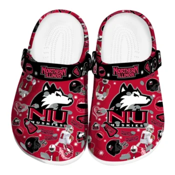 Northern Illinois Huskies Clogs - Football Icons Red
