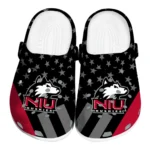Northern Illinois Huskies Clogs - Stellar Stripes Theme Red Black