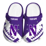 Northwestern Wildcats Clogs - Custom Football Motif Purple