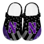Northwestern Wildcats Clogs - Stellar Stripes Theme Purple Black