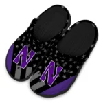 northwestern-wildcats-clog-stellar-stripes-theme-purple-black-best-selling.webp