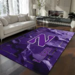 Northwestern Wildcats Rug - Cracked Surface Design Purple