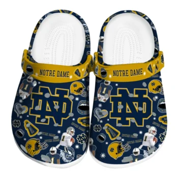 Notre Dame Fighting Irish Clogs - Football Icons Navy