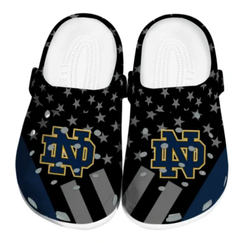 Notre Dame Fighting Irish Clogs - Stellar Stripes Theme Navy Black