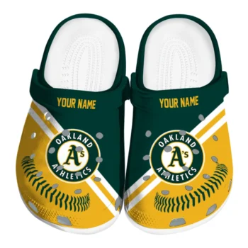 Oakland Athletics Clogs - Personalized Baseball Motif Green