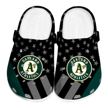 Oakland Athletics Clogs - Stellar Stripes Theme Green Black
