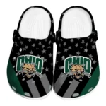 Ohio Bobcats Clogs - Stellar Stripes Theme Green Black