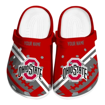 Ohio State Buckeyes Clogs - Personalized Football Motif Scarlet