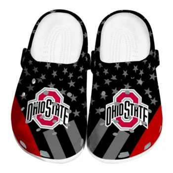 Ohio State Buckeyes Clogs - Stellar Stripes Theme Scarlet Black