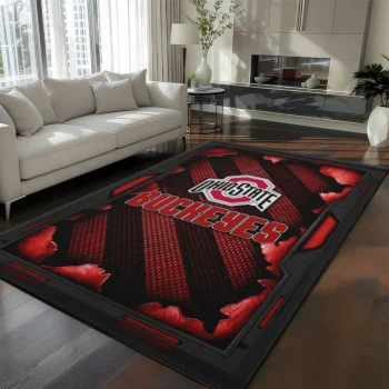 Ohio State Buckeyes Rug - Torn Mesh Scarlet