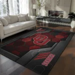Oklahoma Sooners Rug - Hexagonal Grid Pattern Crimson
