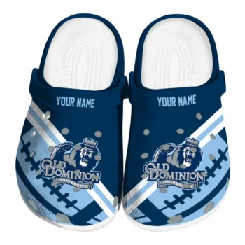 Old Dominion Monarchs Clogs - Customized Football Motif Blue