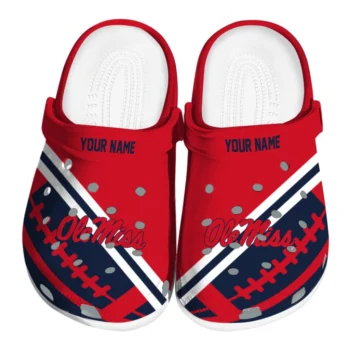 Ole Miss Rebels Clogs - Personalized Football Motif Red