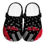 Ole Miss Rebels Clogs - Stellar Stripes Theme Red Black