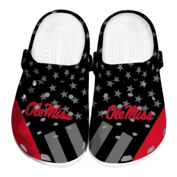 Ole Miss Rebels Clogs - Stellar Stripes Theme Red Black