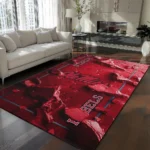 Ole Miss Rebels Rug - Cracked Surface Design Red