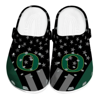 Oregon Ducks Clogs - Stellar Stripes Theme Green Black