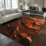 Oregon State Beavers Rug - Cracked Surface Design Orange