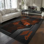 Oregon State Beavers Rug - Hexagonal Grid Pattern Orange