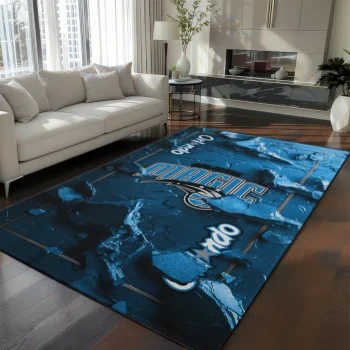Orlando Magic Rug - Cracked Surface Design Blue